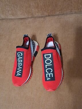 Dolce & Gabbana  Red Slip-On Sneakers